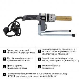 Thermo Alliance STD-102 Паяльник стрижневий для PPR Ø20-32 (автоматичний), . . фото 13