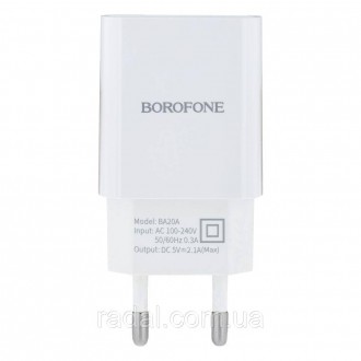 Мережевий зарядний пристрій Borofone BA20A Type - C 1USB 2.4A - надійний пристрі. . фото 4