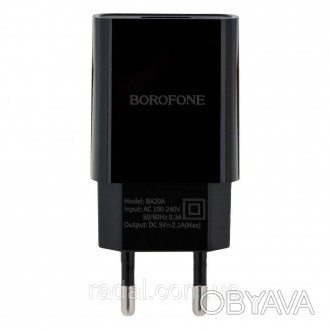 Мережевий зарядний пристрій Borofone BA20A Type - C 1USB 2.4A - надійний пристрі. . фото 1