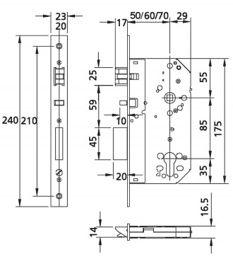 Универсальный карточный замок TESA SPY V3 VECTOR MIFARE READ P+H 2UB0 STD матова. . фото 5