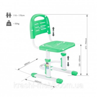 Детский стул FunDesk SST3LS Green - это современный и удобный стул-трансформер д. . фото 4