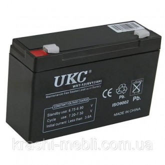 Акумулятор свинцево-кислотний UKC Battery WST-12 6V 12A*чСвинцево-кислотний акум. . фото 3