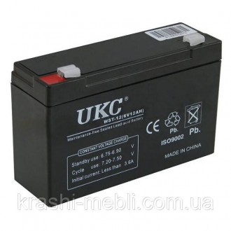 Акумулятор свинцево-кислотний UKC Battery WST-12 6V 12A*чСвинцево-кислотний акум. . фото 2