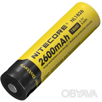 Аккумулятор литиевый Li-Ion 18650 2600mAh от компании Nitecore типа NL1826, тепе. . фото 1