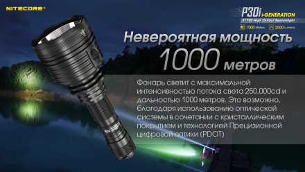 Фонарь Nitecore P30i (Cree XHP35 HI, 2000 люмен, 7 режимов, 1x21700, USB Type-C). . фото 10