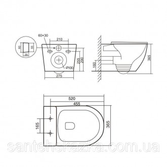 Подвесной унитаз Qtap Robin QT13332381AW с системой бесшумного смыва Ultra Quiet. . фото 3