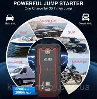 Пусковий зарядний пристрій для авто GUT jump starter UTRAI 2000AПусковий зарядни. . фото 7