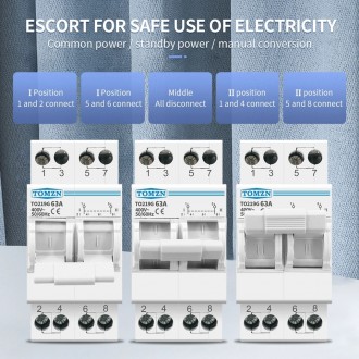 Ручне введення резерву перемикач Tomzn AC on-off-on 63а.
Модель Tomzn TO219G 63A. . фото 3