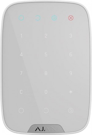 Бездротова сенсорна клавіатура Ajax KeyPad White (8706.12.WH1/38249.12.WH1). Київ. фото 1
