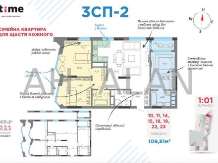 Продається трикімнатна квартира площею 112,3 м² в новому жилому комплексі "Time". Шулявка. фото 4