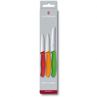 
Опис Victorinox SwissClassic Paring Set 3 ножі з кольоровими ручками (6.7116.32. . фото 2