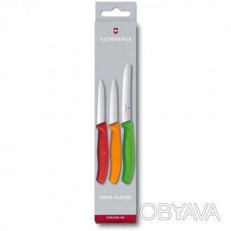 
Опис Victorinox SwissClassic Paring Set 3 ножі з кольоровими ручками (6.7116.32. . фото 1