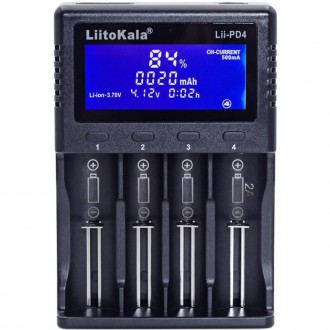 Зарядний пристрій Liitokala Lii-PD4, 4 канала, Ni-Mh/Li-ion/LiFePo4, 220V/12V, LCD, Box. Суми. фото 1 Зарядний пристрій Liitokala Lii-PD4, 4 канала, Ni-Mh/Li-ion/LiFePo4, 220V/12V, LCD, Box. Суми. фото 1