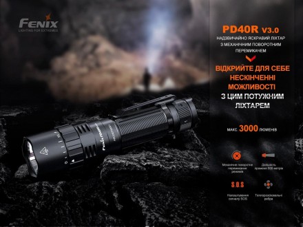 Опис ручного ліхтаря Fenix PD40R V3.0:
Ліхтар PD40R V3.0 — це вдосконалений варі. . фото 7