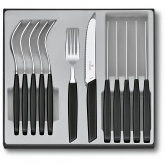 Набір кухонний Victorinox Swiss Modern Table Set 12 шт. чорн. ручкою (6 ножів tomato, 6 виделок). Суми. фото 1 Набір кухонний Victorinox Swiss Modern Table Set 12 шт. чорн. ручкою (6 ножів tomato, 6 виделок). Суми. фото 1