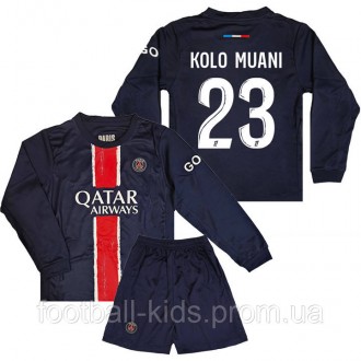 Дитяча футбольна форма KOLO MUANI 23 ПСЖ з довгим рукавом 2024-2025 Nike Home 125-135 см (set3647_127093). Київ. фото 1
