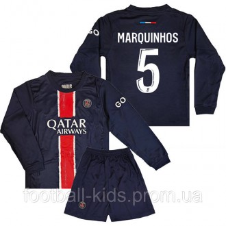 Дитяча футбольна форма MARQUINHOS 5 ПСЖ з довгим рукавом 2024-2025 Nike Home 125-135 см (set3647_127072). Київ. фото 1
