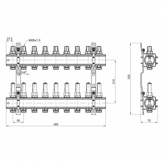 Коллектор ICMA Арт. K013 предназначен для распределения тепловой энергии в систе. . фото 3