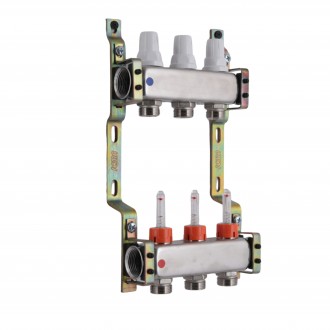 Коллектор с расходомерами (нерж.) 3/4"х3 Icma № К073. . фото 3