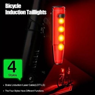 Велофонар LEADBIKE LD77-LS-4LED з лазерною розміткою, waterproof, Li-Ion акумуля. . фото 2