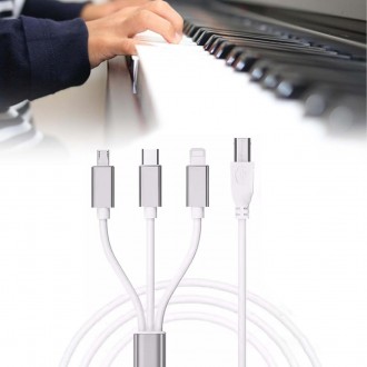 3 в 1 USB C — USB B Midi-кабель, 1 м USB OTG-кабель Type C — USB B, принтерний к. . фото 2