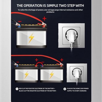 Автоматическое импульсное зарядное устройство 5A-10A для автомобильных аккумулят. . фото 6
