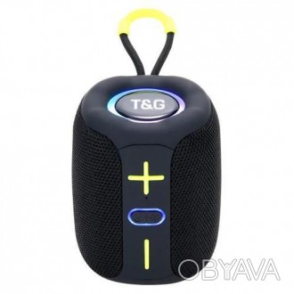 Bluetooth-колонка TG658 з RGB ПІДСВІТКОЮ, speakerphone, радіо, black. . фото 1