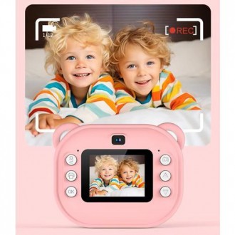 Дитячий фотоапарат миттєвого друку Y600, pink з підтримкою microSD card, 3Y+. . фото 3