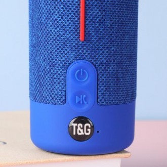 Bluetooth-колонка TG619C з RGB ПІДСВІТКОЮ, speakerphone, радіо, blue. . фото 8