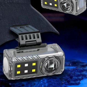 Ліхтар налобний YJ-A06-LED+6SMD(RGB), Motion Sensor, Li-Ion акум., ЗП Type-C, кл. . фото 6