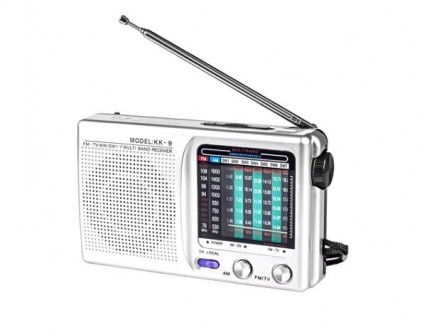 Радиоприемник FM/AM/SW, питание 2хАА, KK9 Weather Radio, серебристо-серый.Особен. . фото 2