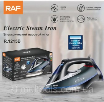 Описание
Домашний паровой утюг с мощностью 2600 W RAF R1215B для глажения одежды. . фото 7