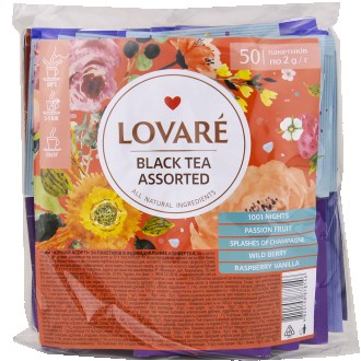 Чай Lovare Черный ассорти 50*2г черный (9). Харків. фото 1 Чай Lovare Черный ассорти 50*2г черный (9). Харків. фото 1