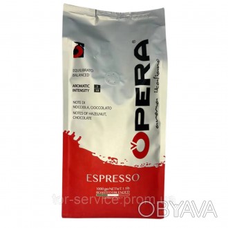 Кава Opera Espresso – купаж зерен арабіки та робусти , з нотками лісового горіха. . фото 1