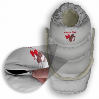 Пуховый конверт-трансформер на меху Аляска Климат Котроль с прорезями для ремней. . фото 10
