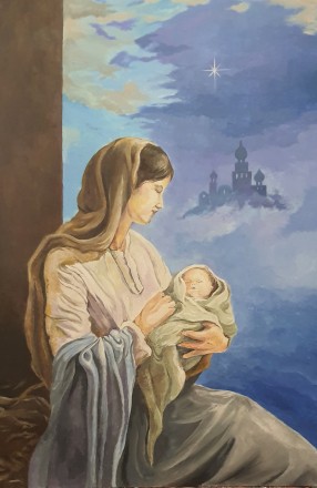Картина "Марія з Ісусом", картини на замовлення, художниця. Київ. фото 1 Картина "Марія з Ісусом", картини на замовлення, художниця. Київ. фото 1