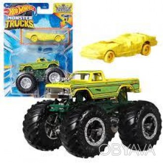 Mattel Hot Wheels Double Pack Car + Monster Trucks HWN42 Midwest Madness. . фото 1