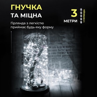 Гирлянда на батарейках роса идеально подходит для окон, дверей, стен, картин, ел. . фото 6