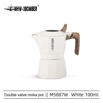 Кофеварка гейзерного типа MHW-3BOMBER Double Valve Moka Pot 1 cup, для кофе, Бел. . фото 8