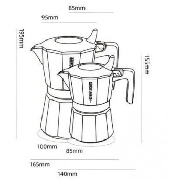 Кофеварка гейзерного типа MHW-3BOMBER Double Valve Moka Pot 1 cup, для кофе, Бел. . фото 7