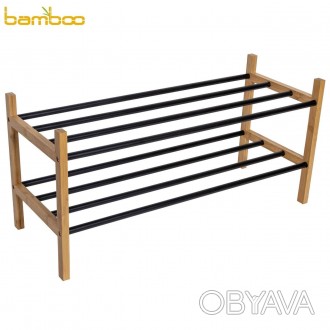 Полиця для взуття Casa Si Shoe Rack Bamboo має мінімалістичний дизайн, що підійд. . фото 1