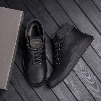 Зимние кожаные спортивные ботинки, кроссовки на меху Nubuck Black
Прочный верх и. . фото 7