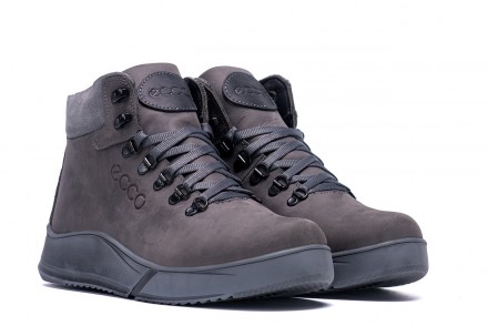 Зимові шкіряні спортивні черевики, кросівки на хутрі Nubuck Grey
Міцний верх із . . фото 8