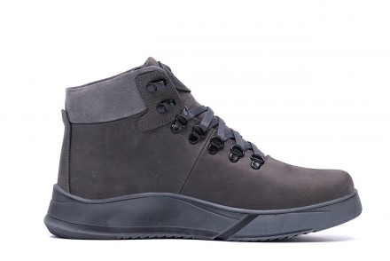 Зимові шкіряні спортивні черевики, кросівки на хутрі Nubuck Grey
Міцний верх із . . фото 10