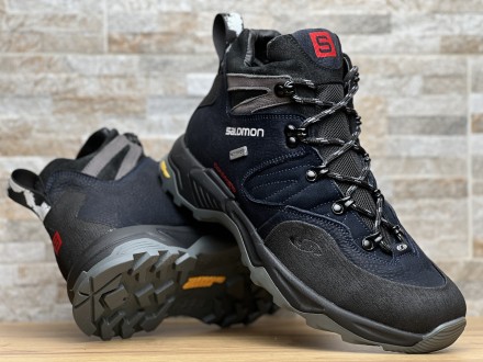 Спортивные кожаные ботинки, кроссовки термо Salomon Contagrip Gore-Tex Denim
Sal. . фото 7