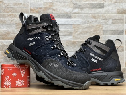 Спортивные кожаные ботинки, кроссовки термо Salomon Contagrip Gore-Tex Denim
Sal. . фото 2