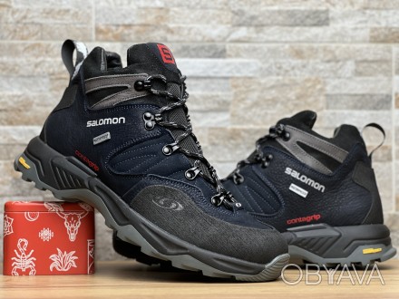 Спортивные кожаные ботинки, кроссовки термо Salomon Contagrip Gore-Tex Denim
Sal. . фото 1