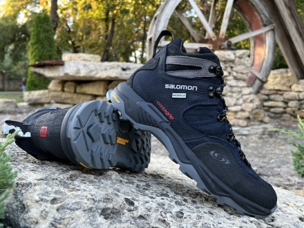 Спортивные кожаные ботинки, кроссовки термо Salomon Contagrip Gore-Tex Denim
Sal. . фото 5