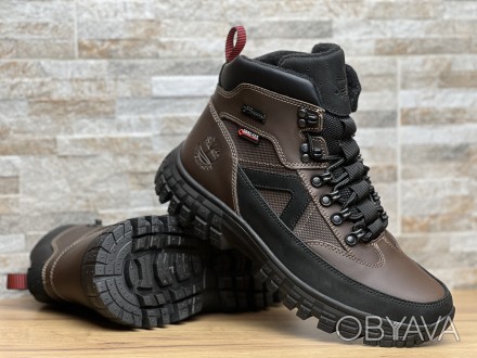 Спортивные кожаные ботинки, зимние кроссовки на меху Timberland Waterproof Hiker