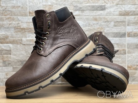 Зимние кожаные ботинки на меху Wrangler Aviator Brown 41